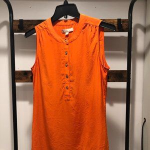 Banana Republic 100% Silk Sleeveless Blouse (Orange)